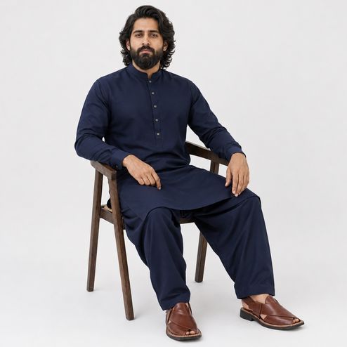 Business Class Wash & Wear ( Navy Blue )